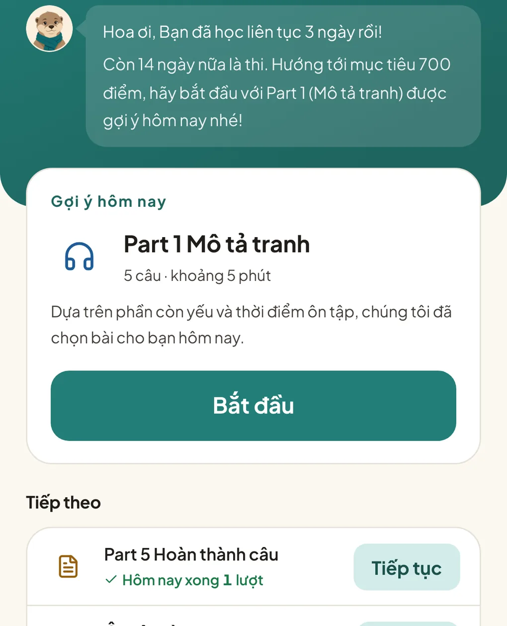 Bài đề xuất hôm nay: các bộ bài do AI chọn cho bạn